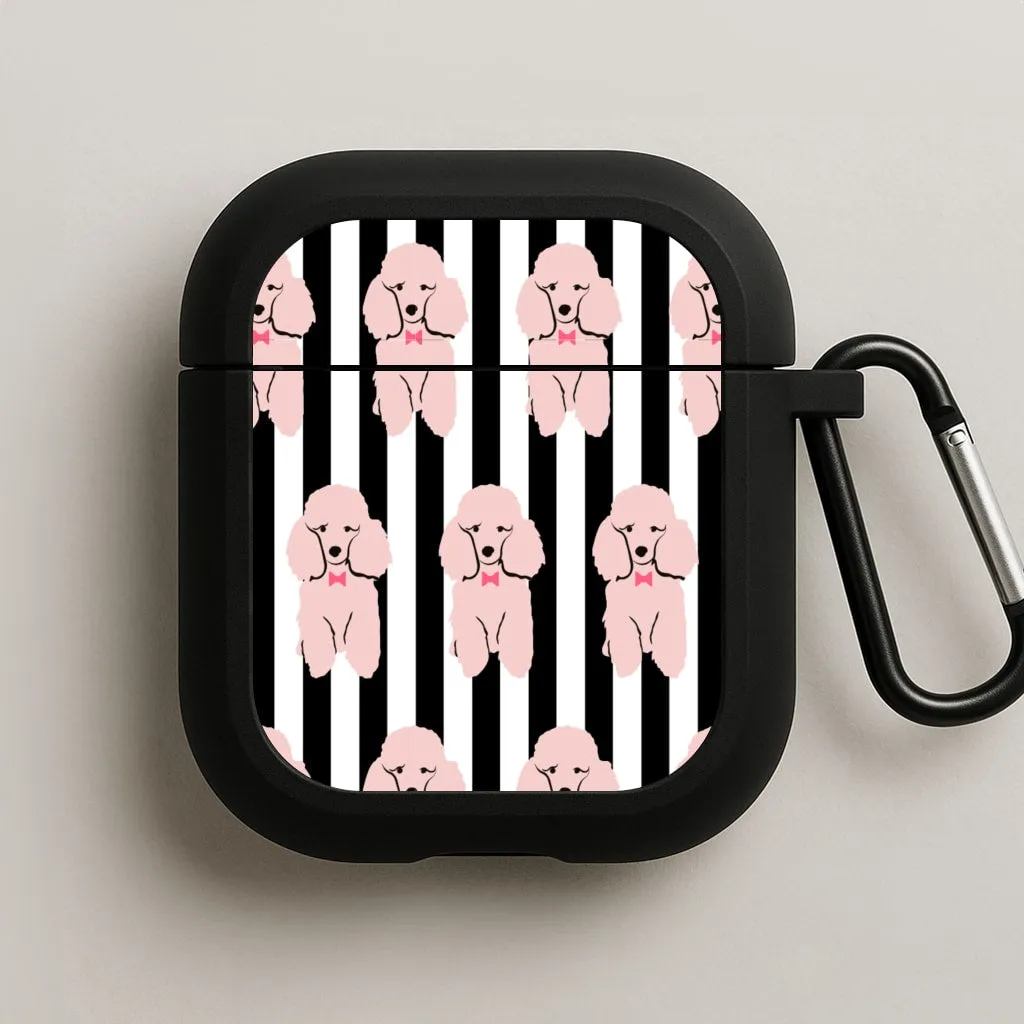 for music lovers Striped Poodle - Dog Pattern AirPods Case