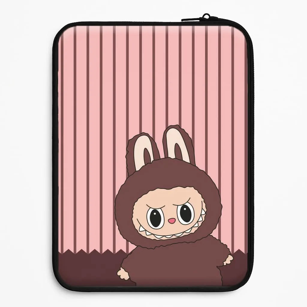 Compact Design Stripey Cute Brown Monster Laptop Sleeve
