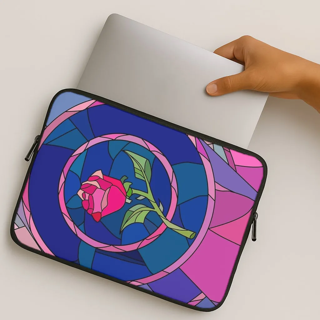 Smooth Pattern Design Rugged Feel Glass Rose - Beauty Laptop Sleeve