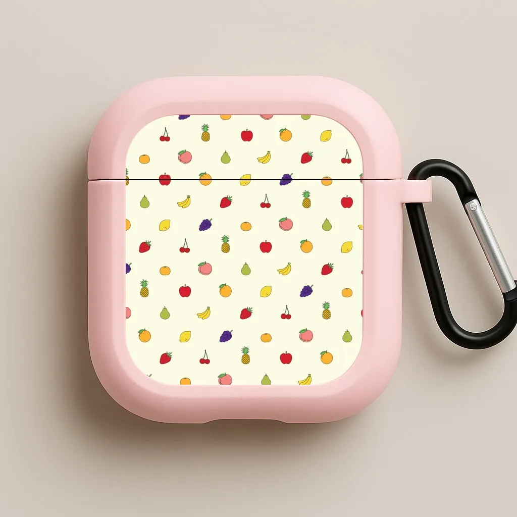 Miniature Fruits Pattern AirPods Case compact neon pocket airpods protector