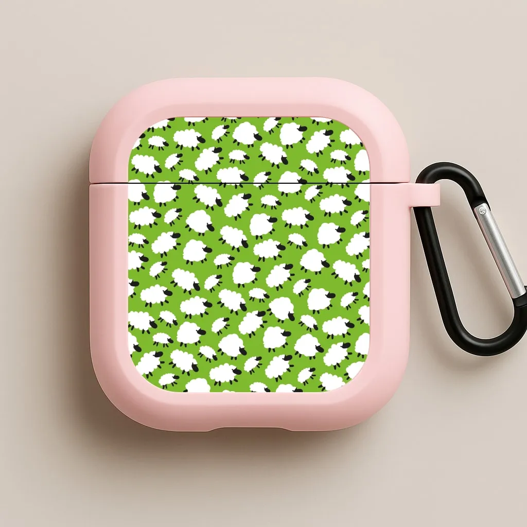 Creative Compact Organizer minimalist travel silicone protector Sheep - Easter Patterns AirPods Case