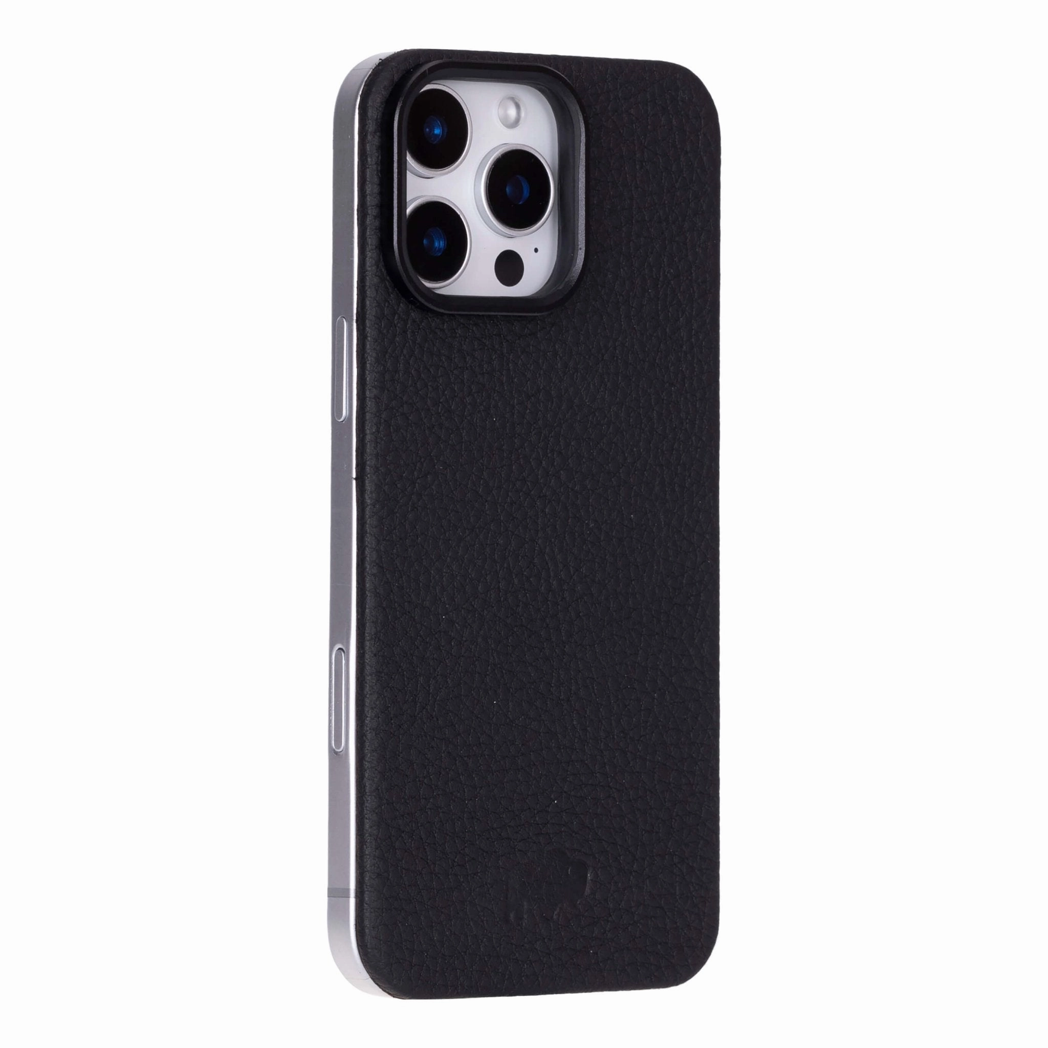 Rohan MagSafe Leather Back Case - iPhone 16 Pro, Pebble Black Heat resistant Gloss Surface Layer