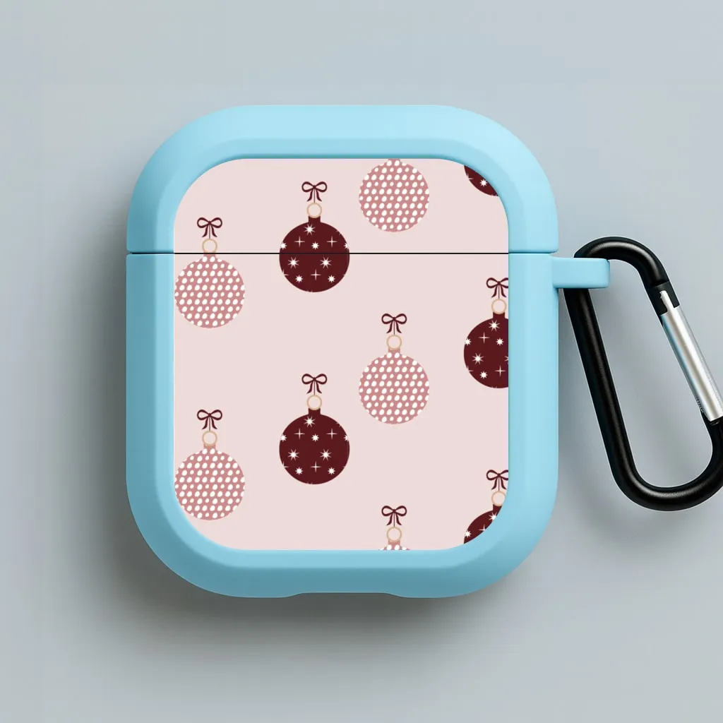 Minimal Travel Texture Christmas Bauble Pattern AirPods Case