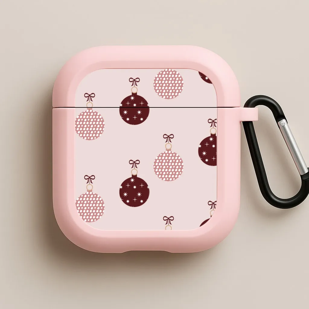Christmas Bauble Pattern AirPods Case Compact Protective Organizer