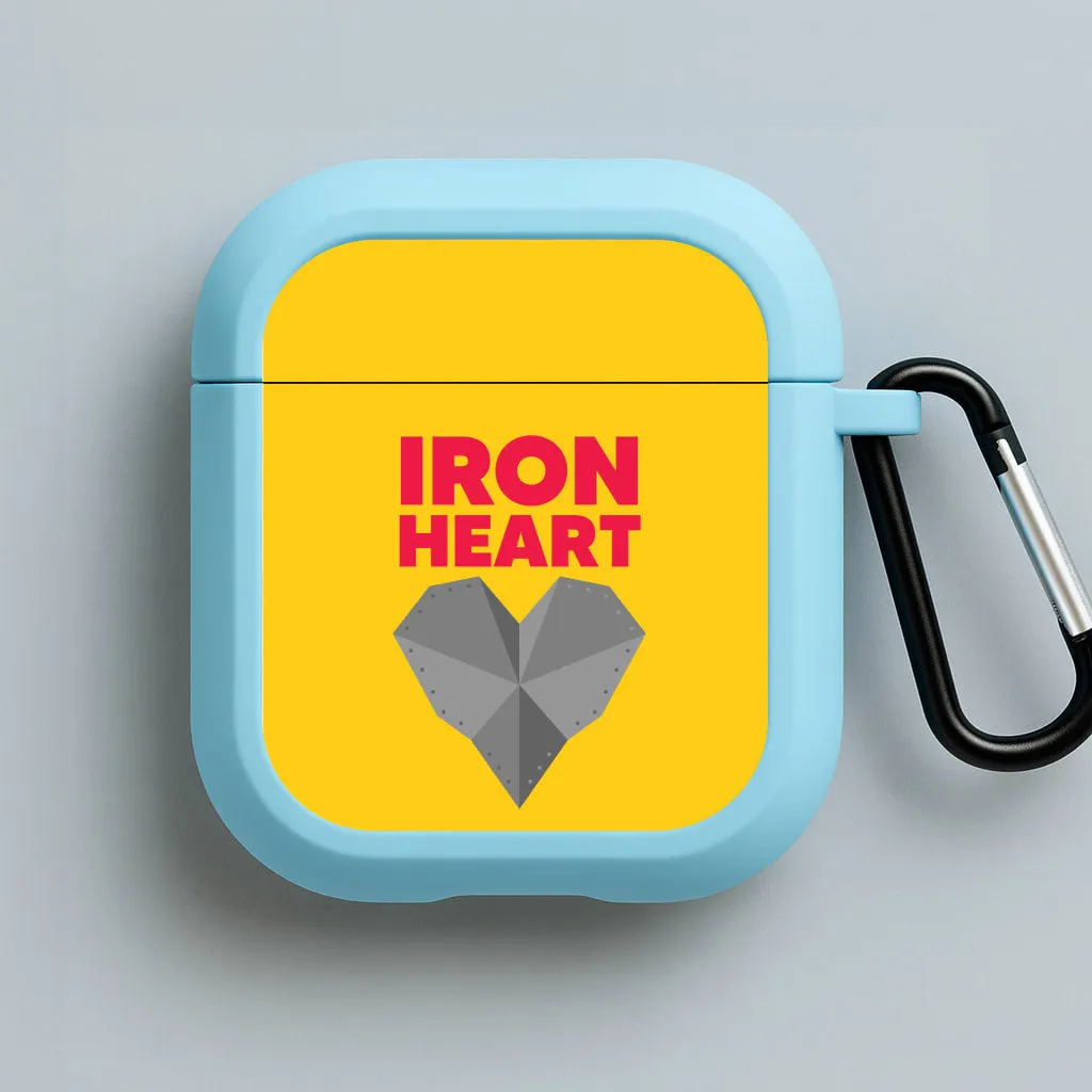 soft ergonomic neon travel protector Metal Heart AirPods Case
