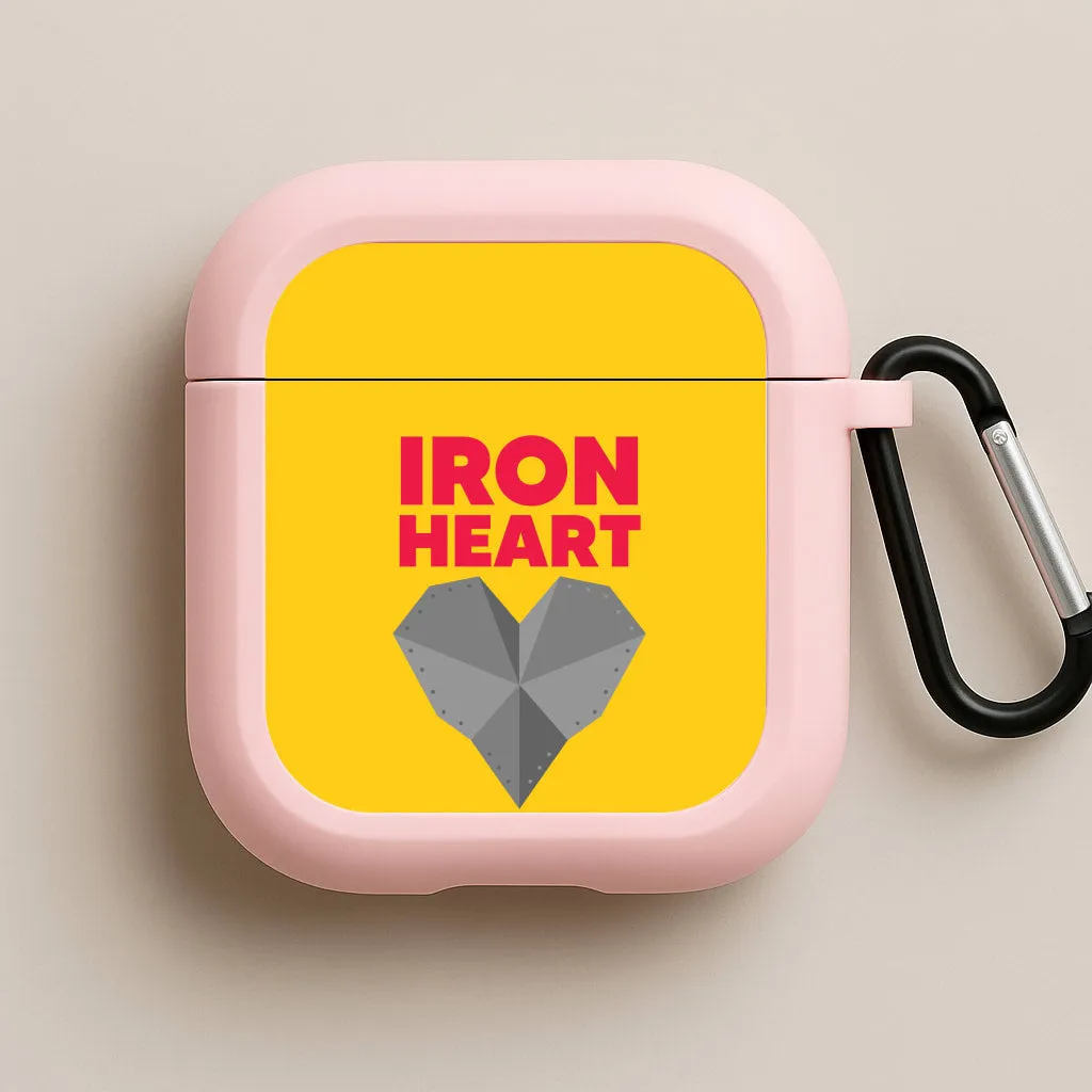 soft matte texture vivid color pattern airpods shell Metal Heart AirPods Case