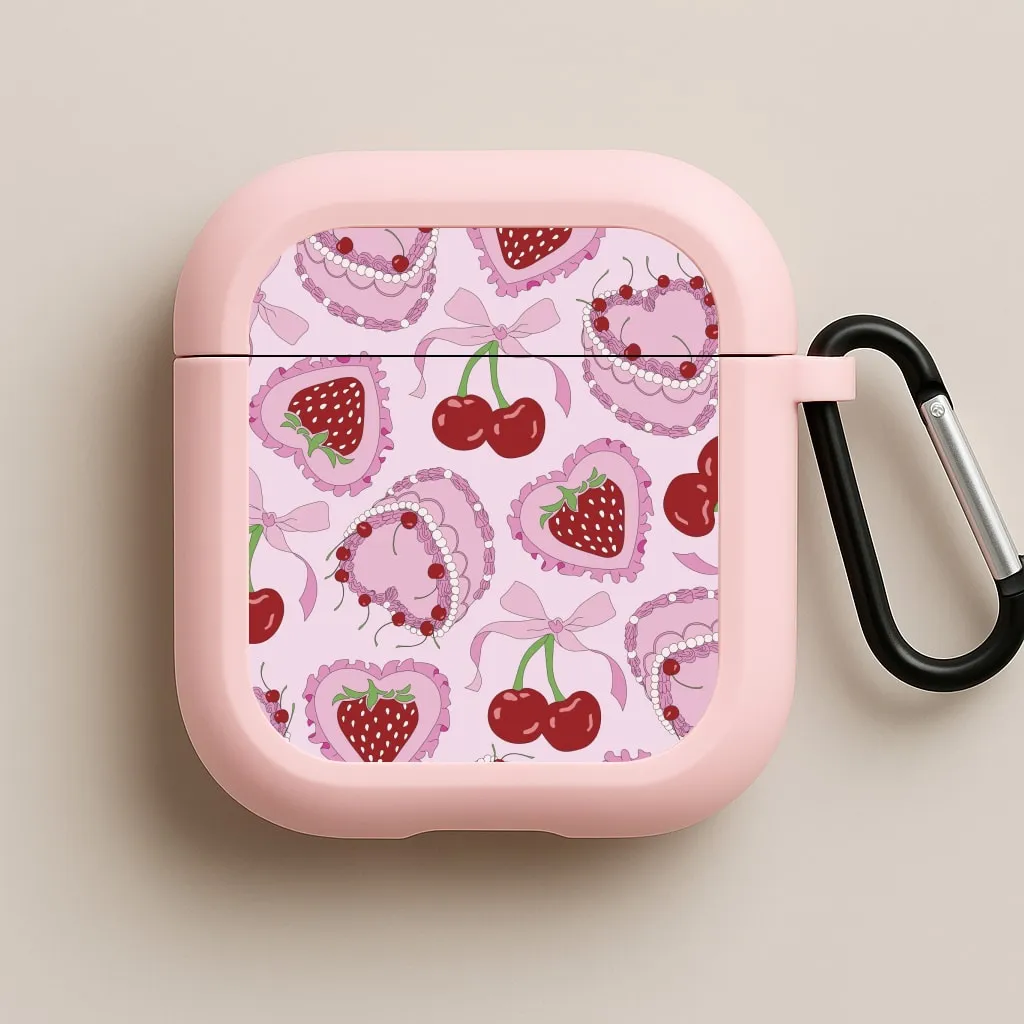 Anti Impact Protector Cherries, Strawberries And Cake - Valentine's Day AirPods Case