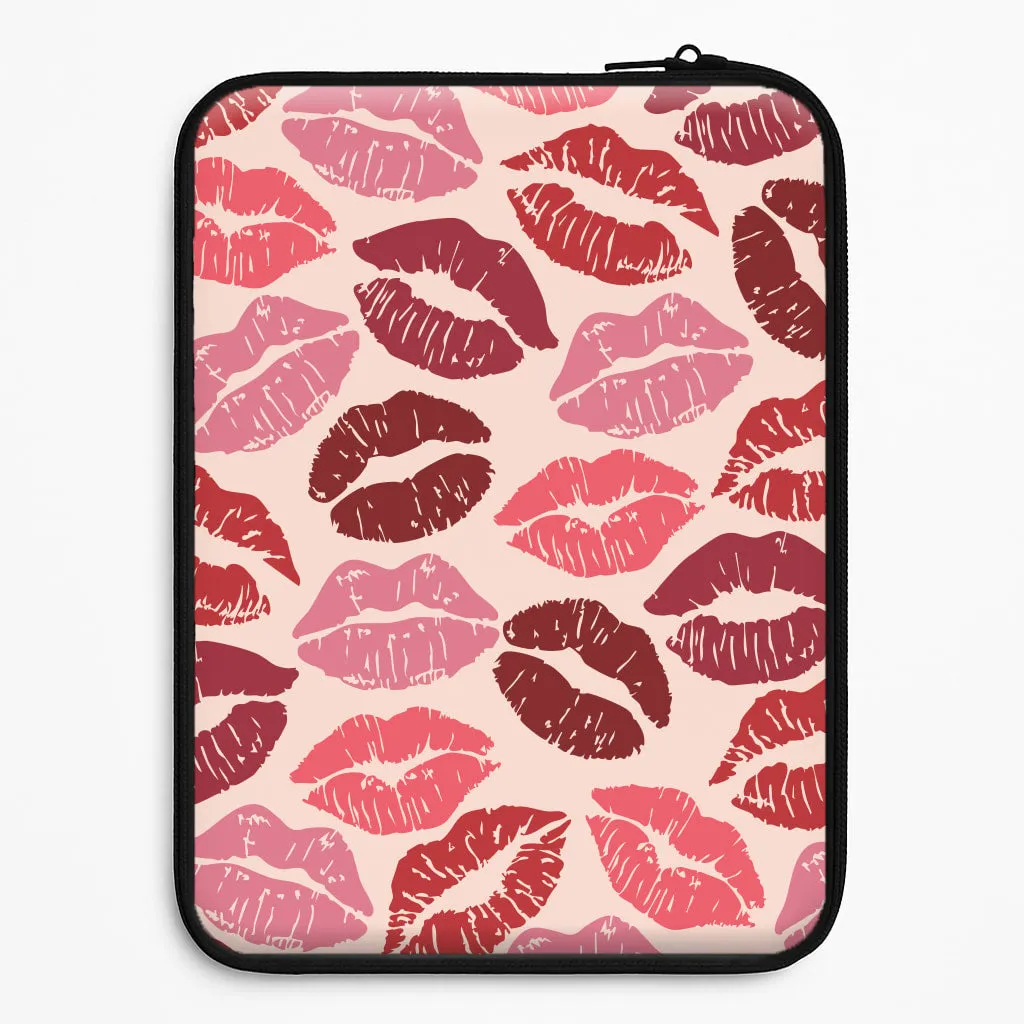 Vivid Surface Minimal Pattern Valentine's Lips Pattern Laptop Sleeve