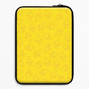 Bricks Figures Pattern Yellow Laptop Sleeve Sleek Texture