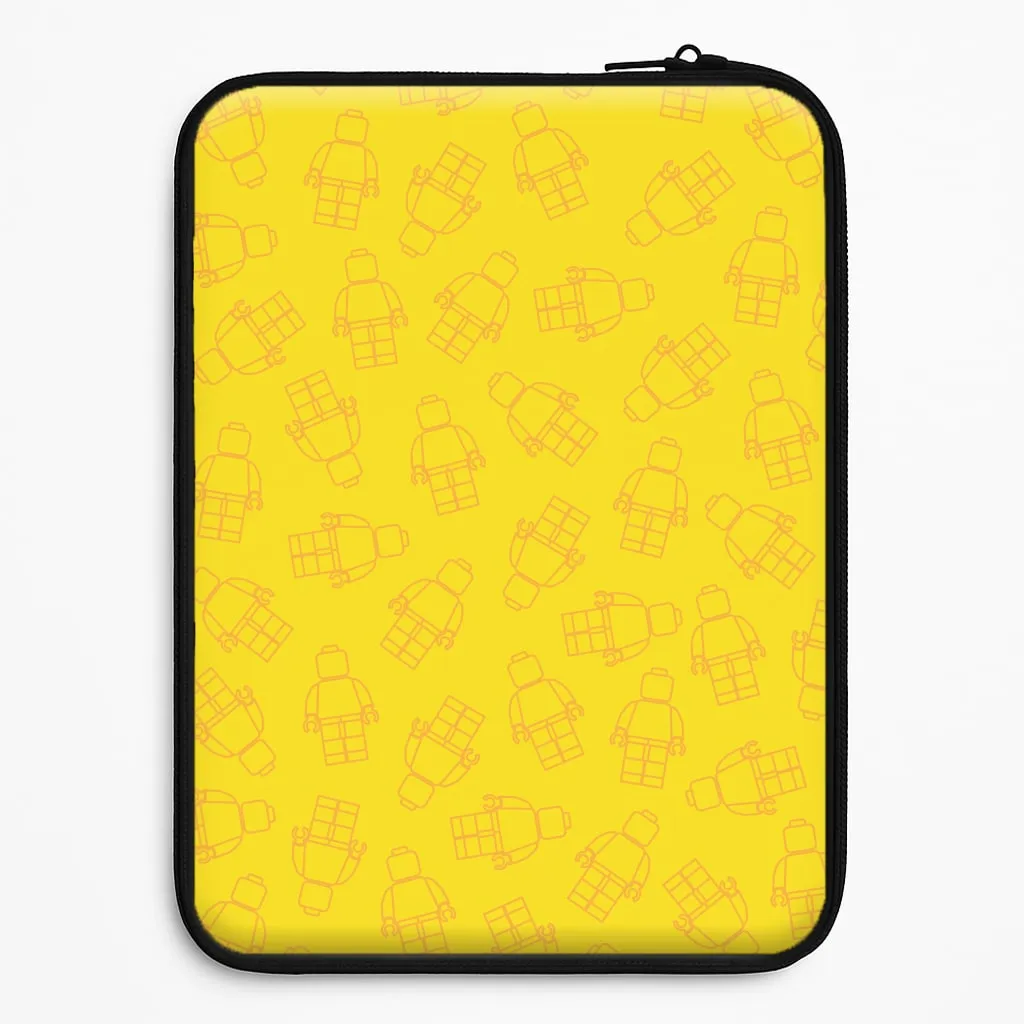 Bricks Figures Pattern Yellow Laptop Sleeve Sleek Texture