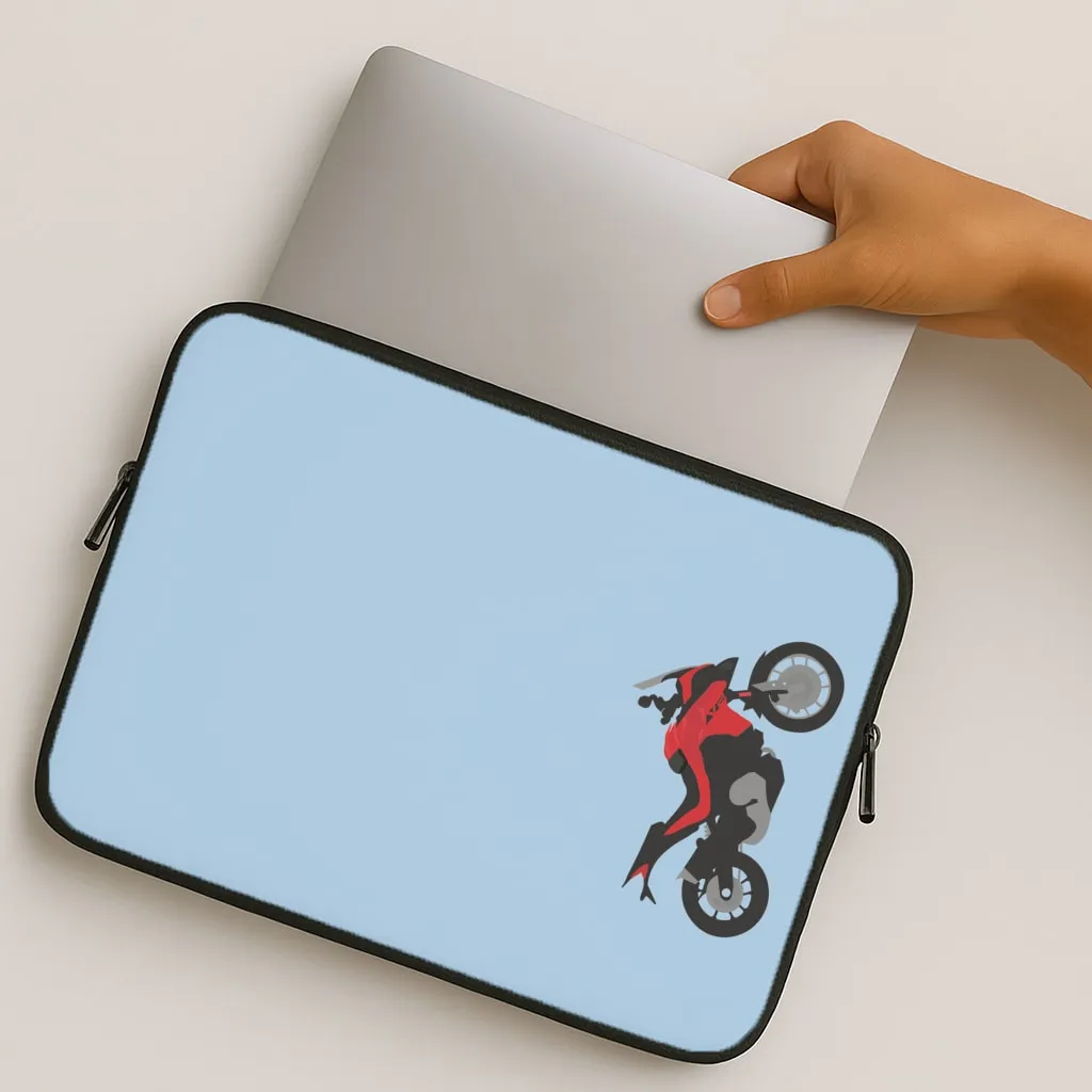 Matte Pattern Layer Durable Surface Design Red Motorbike - Motorbike Laptop Sleeve