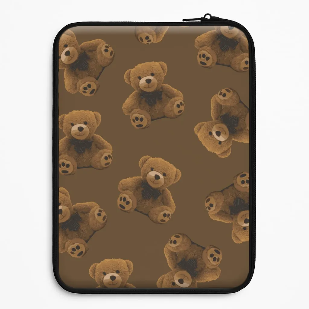 Gloss Finish Lightweight Grip Cute Brown Bear Pattern Laptop Sleeve