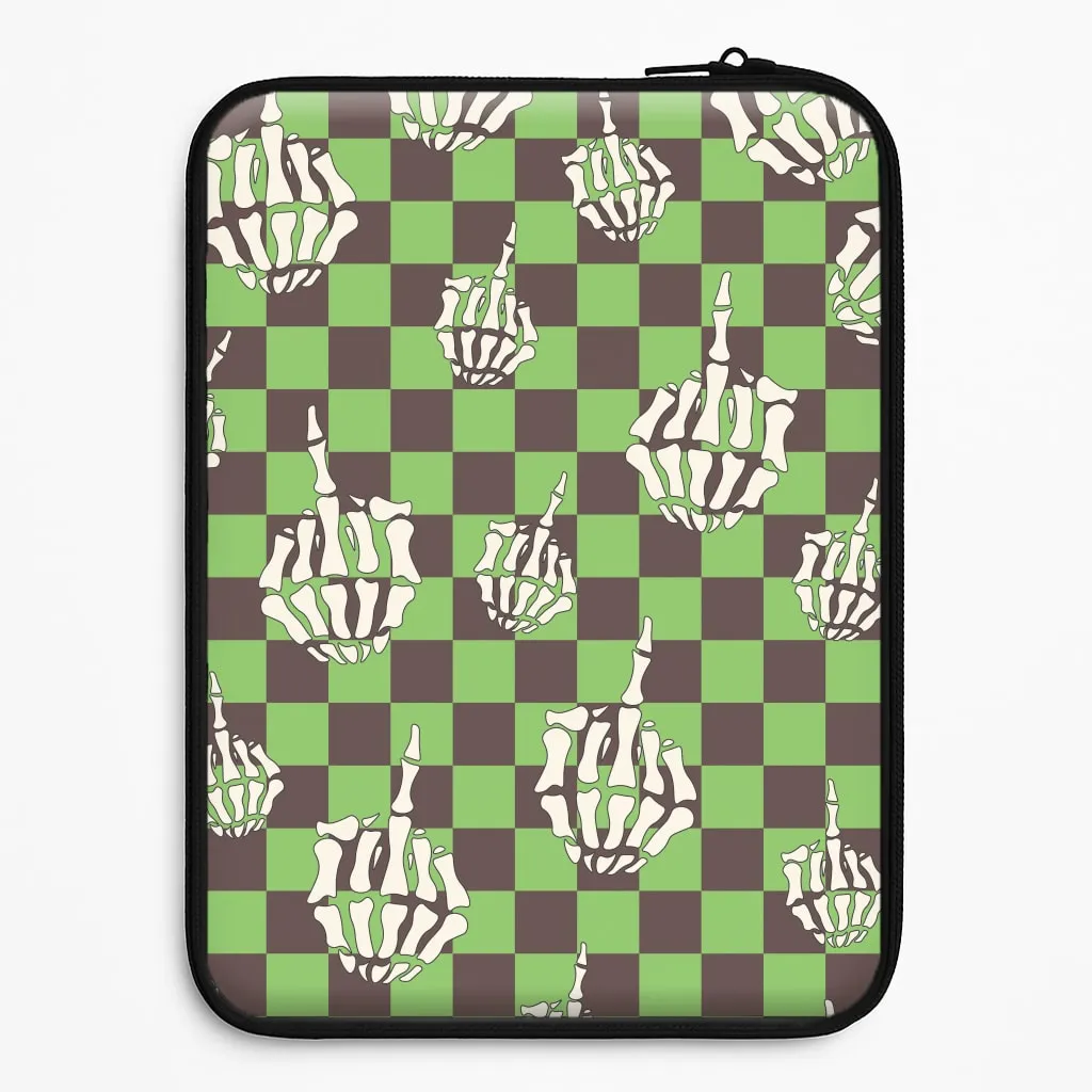 Customizable Option Green Middle Finger Laptop Sleeve