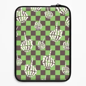 Customizable Option Green Middle Finger Laptop Sleeve