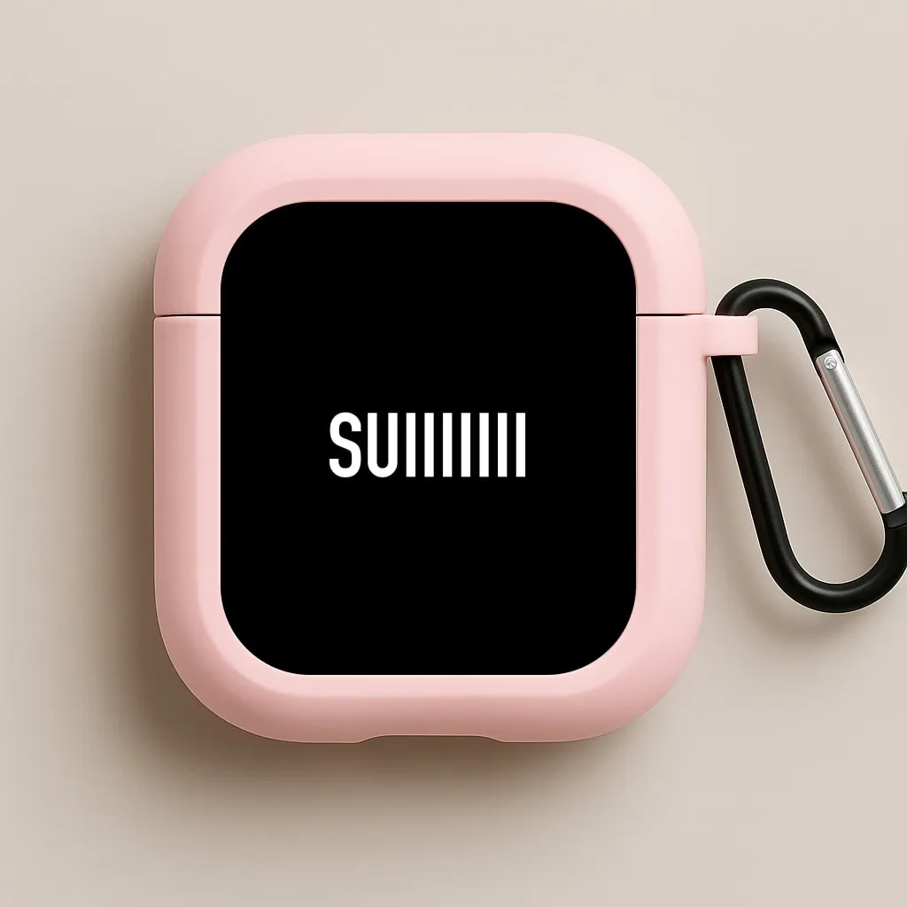 SUI - Football AirPods Case soft textured travel case Minimal Rubber Shell