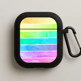 Trendy Smooth Finish Premium Build Quality Summer Rainbow Stripes AirPods Case