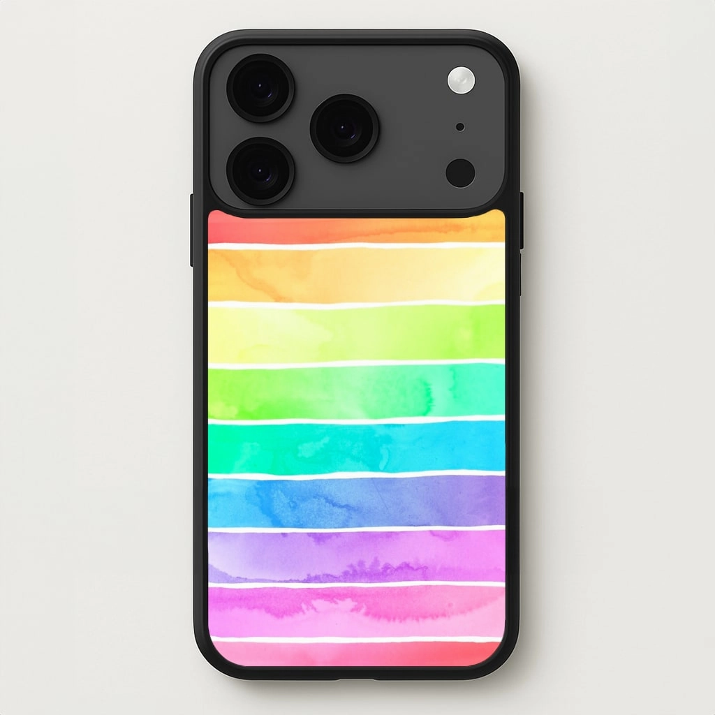 Portable Fit Minimal Feel Summer Rainbow Stripes Phone Case
