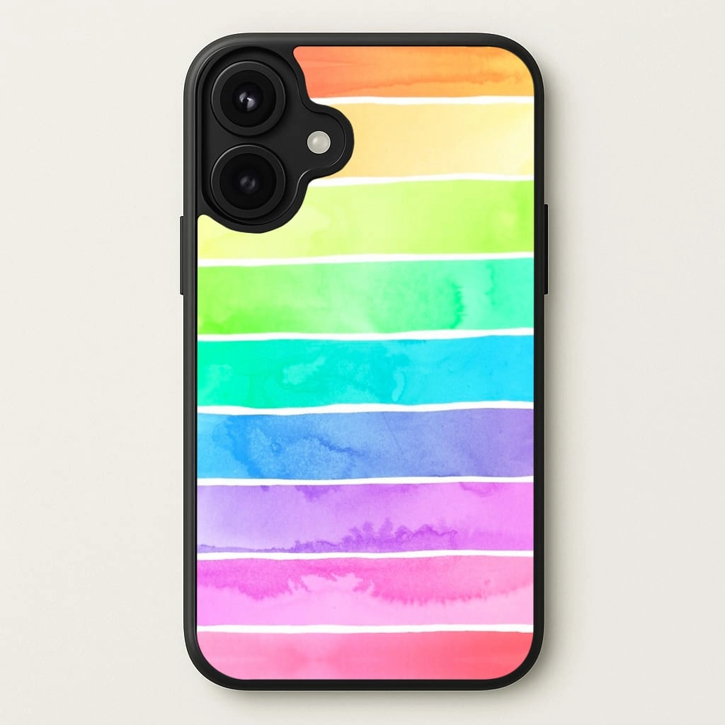 Smooth Finish Touch Clear Protection Summer Rainbow Stripes Phone Case