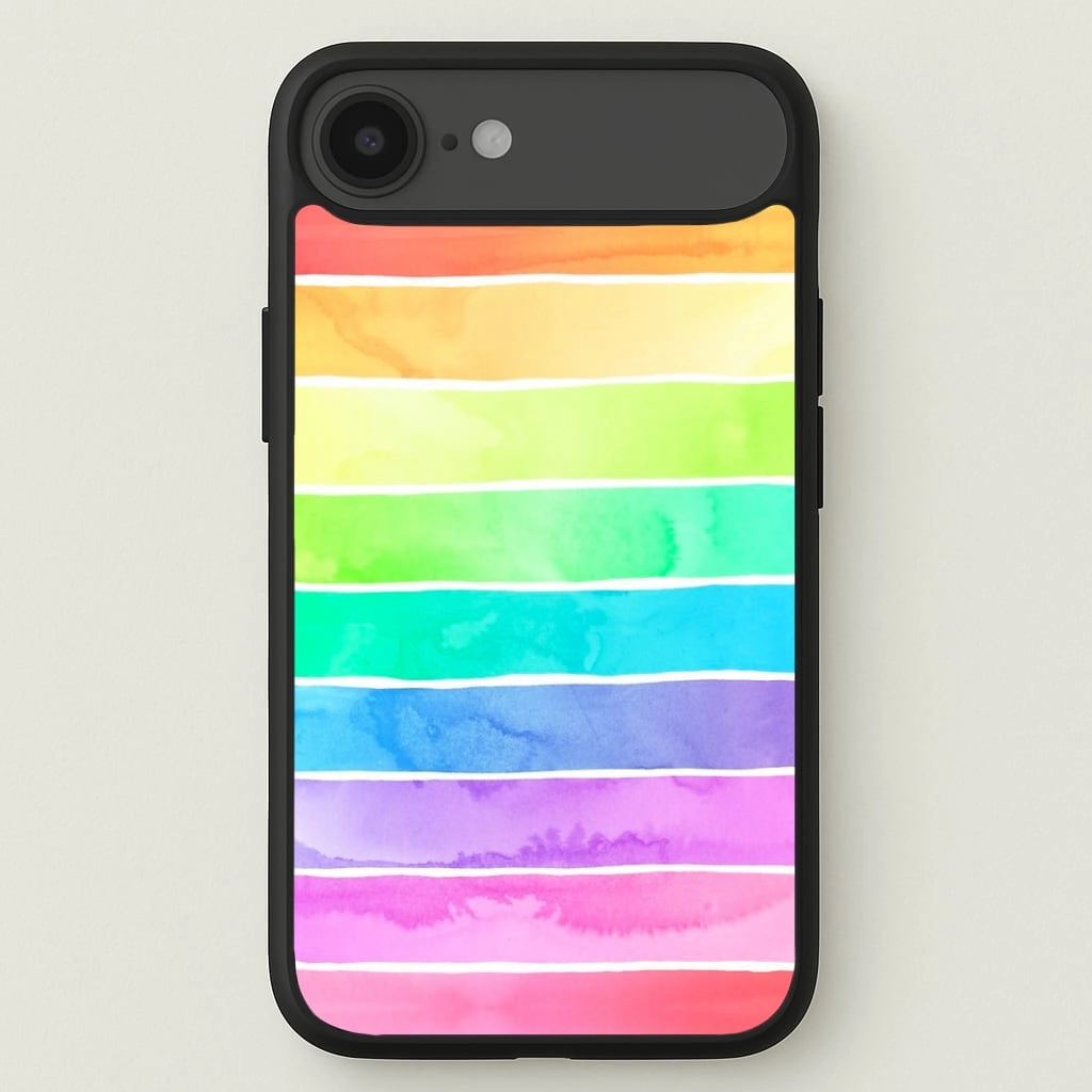Polished Finish Texture Soft touch finish Summer Rainbow Stripes Phone Case
