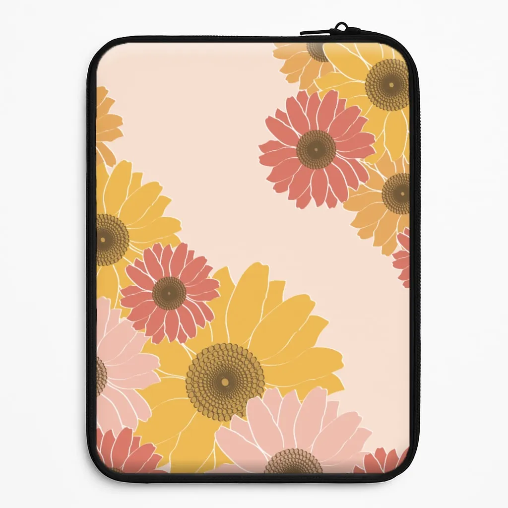 Sunflower Floral Pattern Laptop Sleeve Daily Durability Matte Look Finish