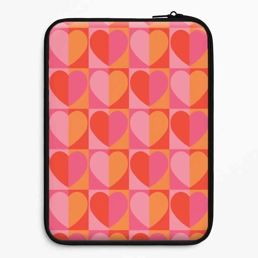 Protective Structure Sunset Hearts Pattern Laptop Sleeve