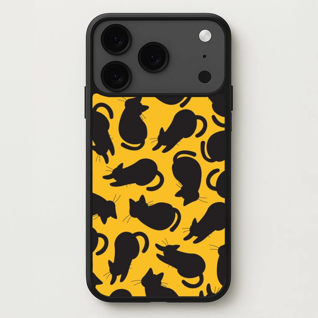 Black Cat Silhouettes Pattern Phone Case Clear Protection