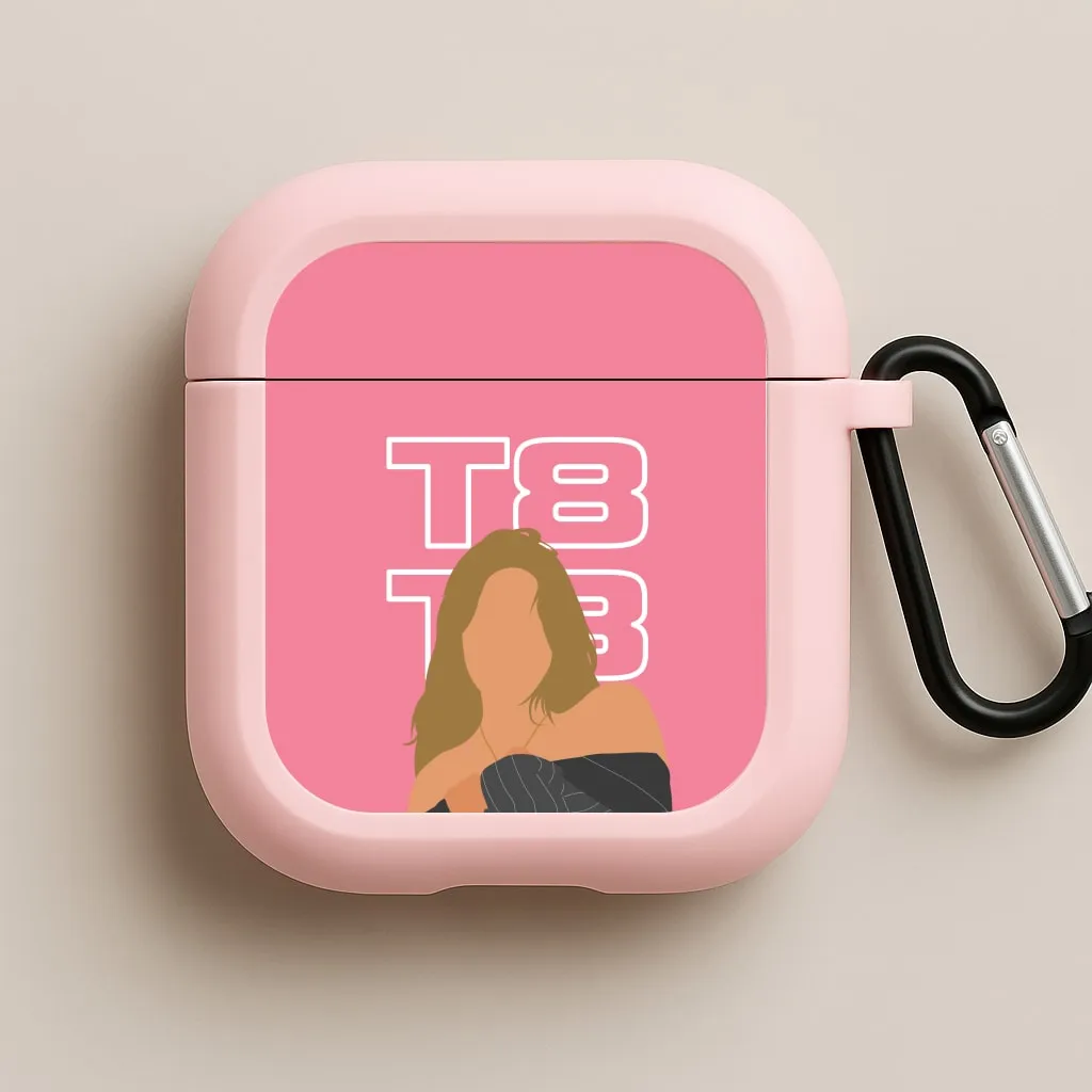 T8 Pink  AirPods Case Creative Travel Organizer compact neon silicone airpods shell