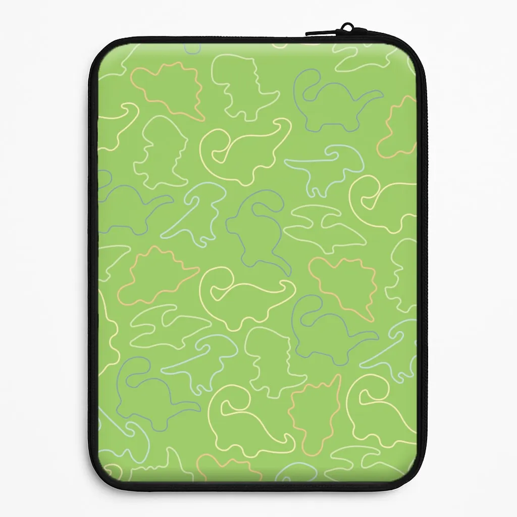 Everyday Protection Outline Pattern - Dinosaurs Laptop Sleeve