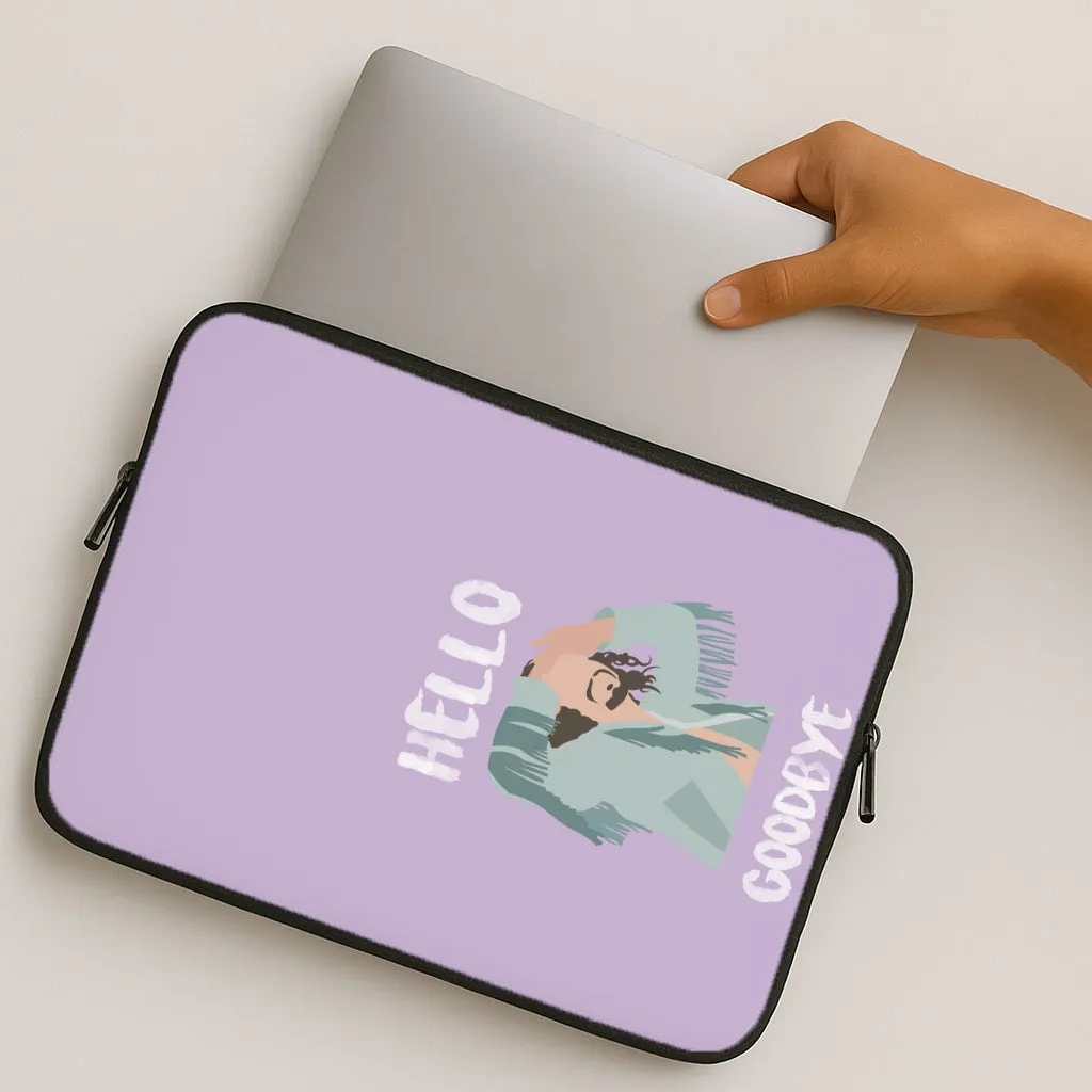 Polished Texture Design Hello Goodbye Laptop Sleeve