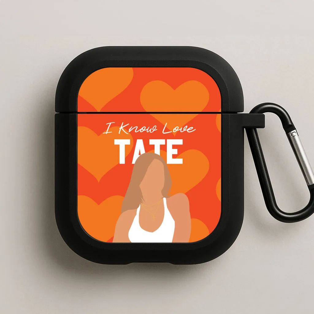 Portable Daily Shell Vibrant Color Finish I Know Love Pattern AirPods Case