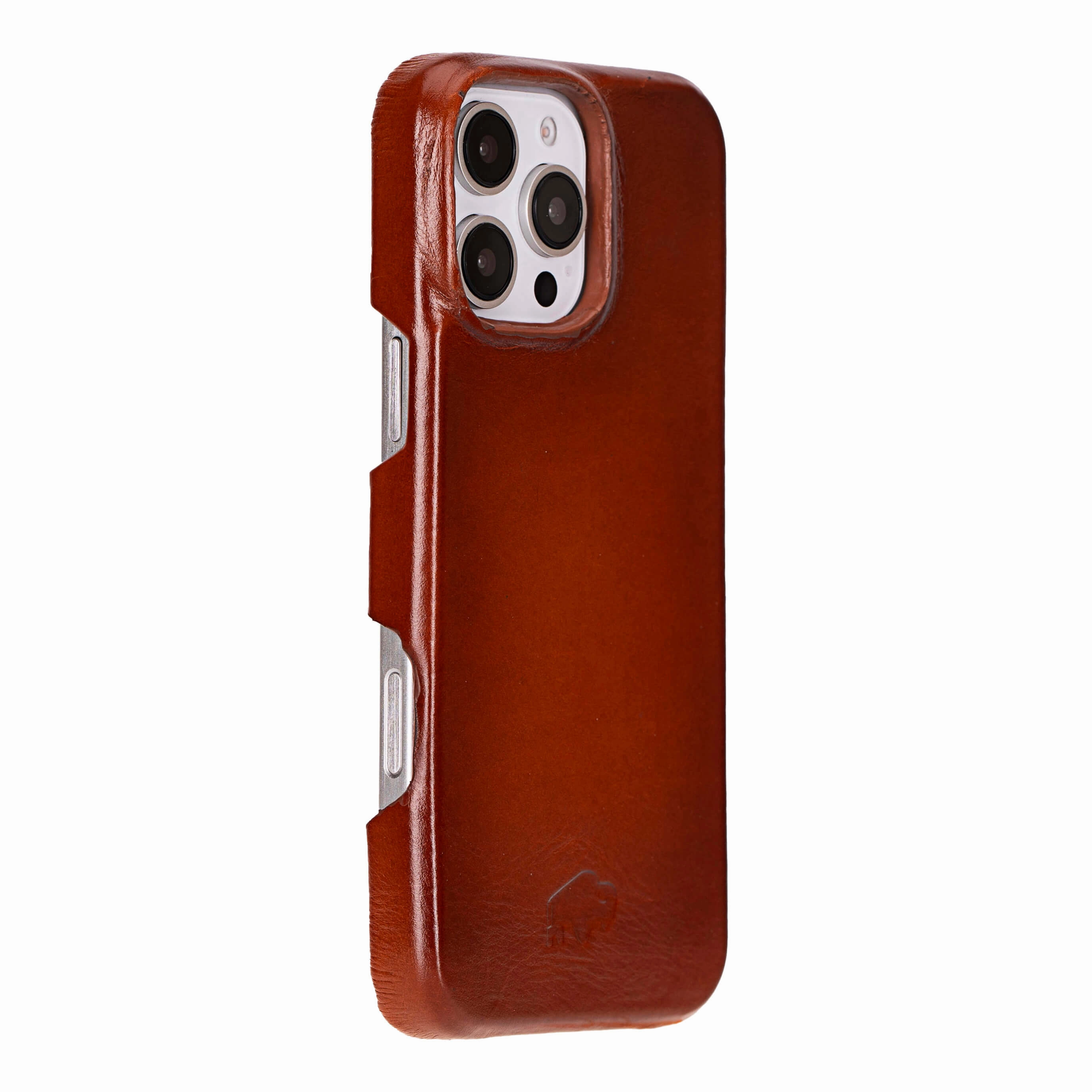 Matte Build Polished Finish Texture Mason Full-Grain Leather MagSafe Case ?C iPhone 16 Pro, Burnished Tan