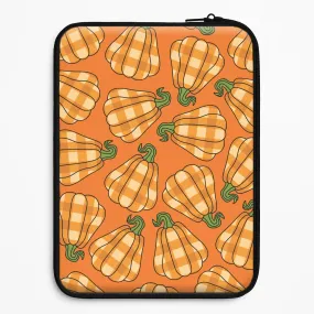 Tartan Pumpkins Pattern Laptop Sleeve Urban Design