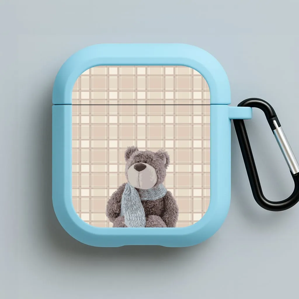 Tartan Teddy Bear  AirPods Case Minimalist Everyday Bag fashion gradient neon airpods protector