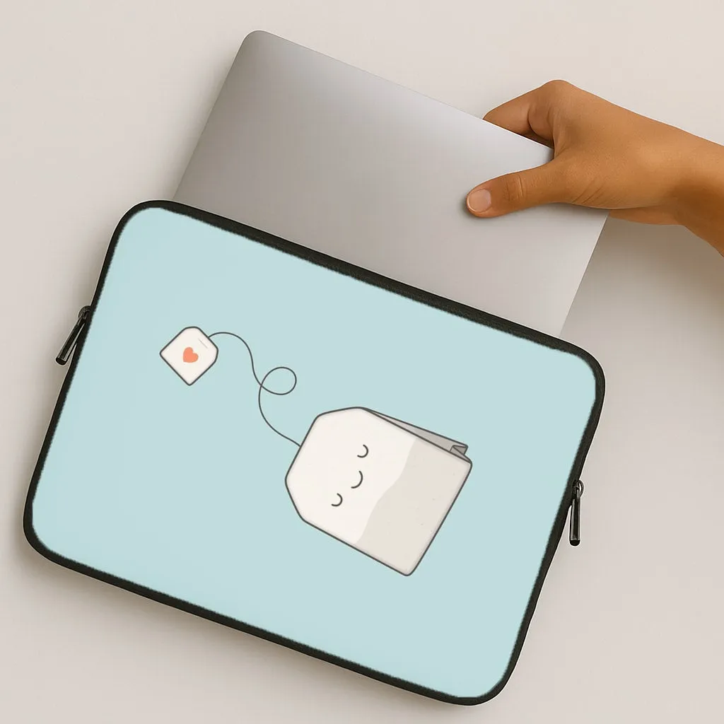 Tea Time - Cartoon Tea Bag Laptop Sleeve Shockproof Frame Minimal Feature