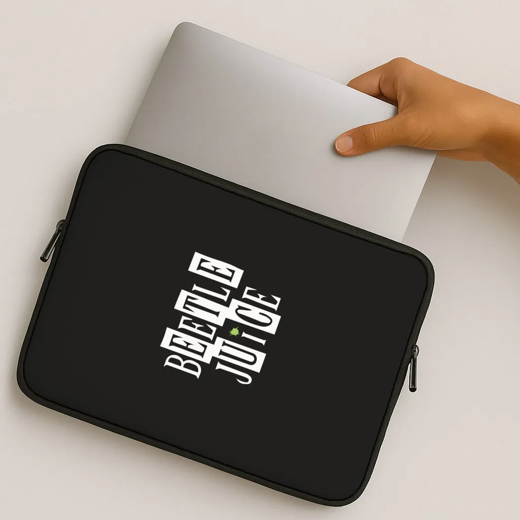 Modern Edge Minimal Texture Layer Text - Beetle Halloween Laptop Sleeve