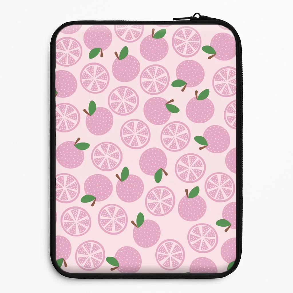 Textured Grapefruit Pattern Laptop Sleeve Shockproof Corners