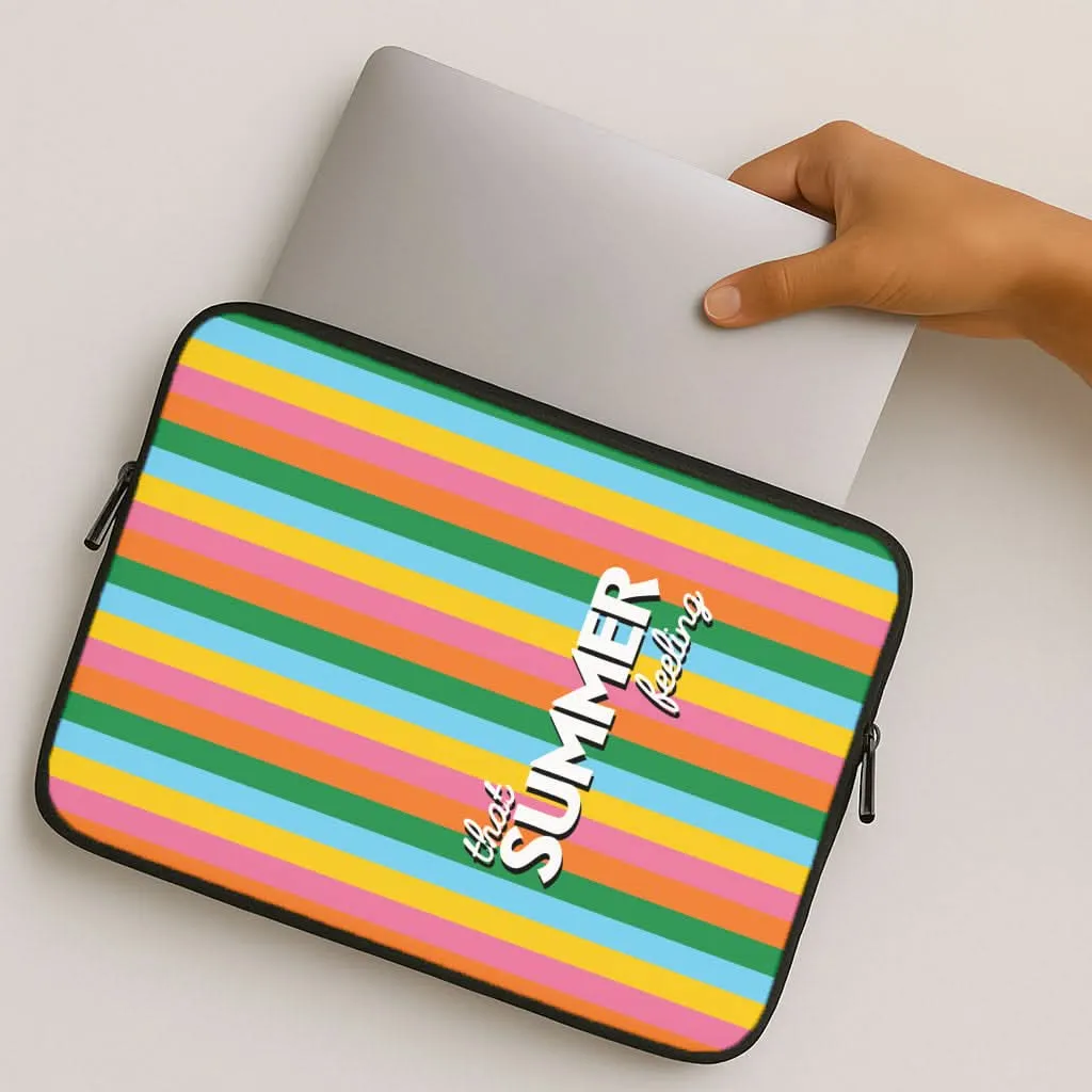 That Summer Feeling Stripes Laptop Sleeve Flexible Texture