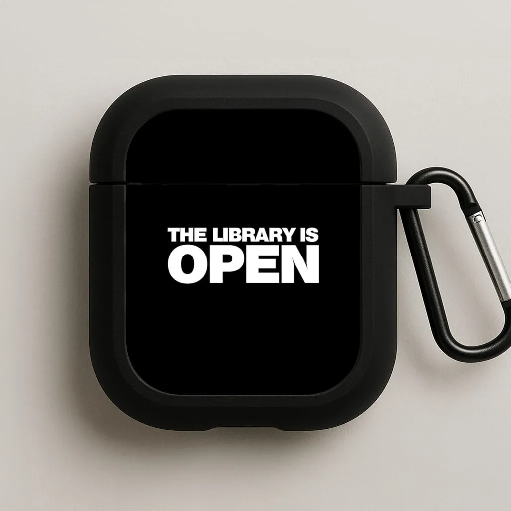 Trendy Rubber Organizer minimalist commuter airpods case The Library is OPEN - Drag Queen's Drag Race AirPods Case