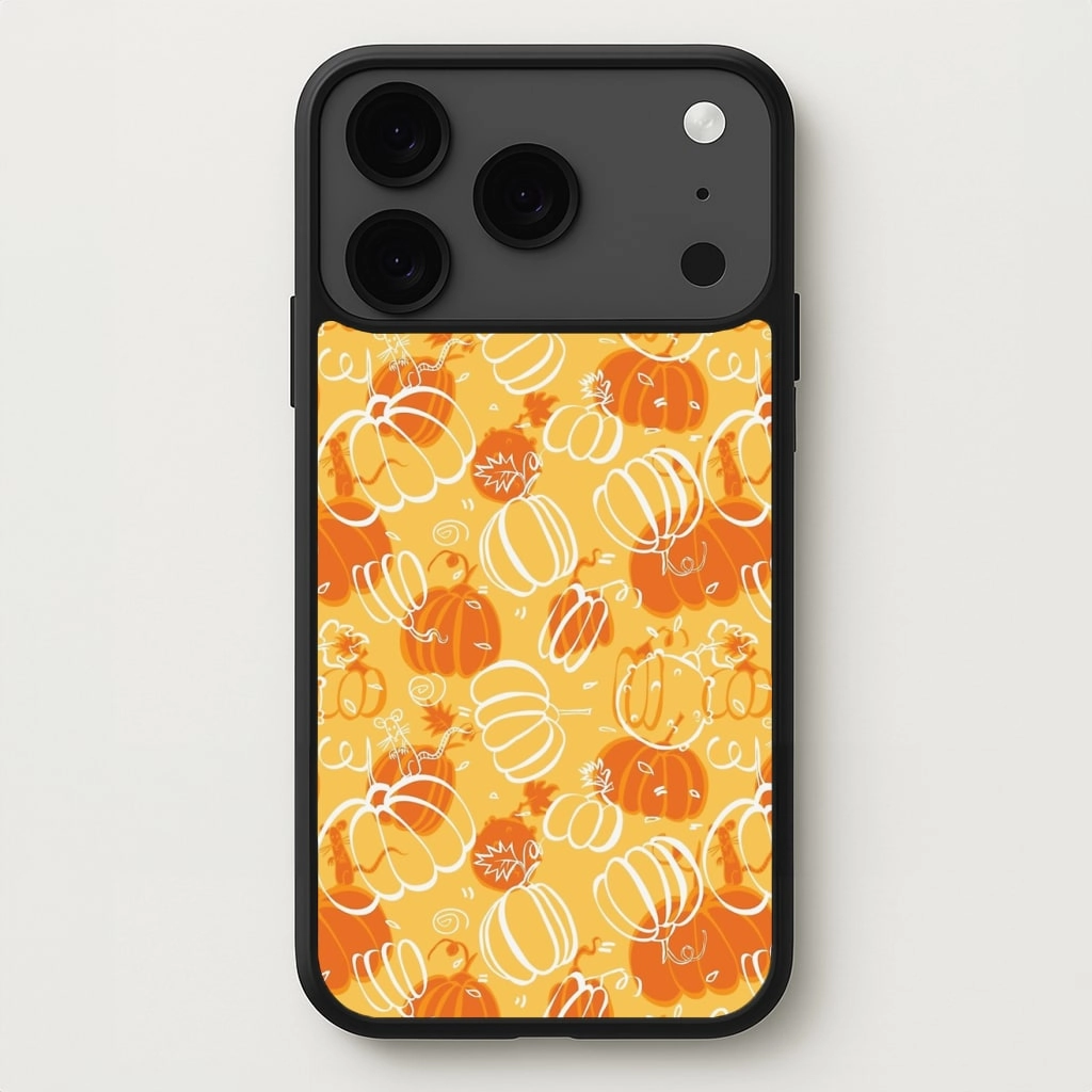 Drawn Pumpkin Pattern Phone Case Durable Edge Bold colors