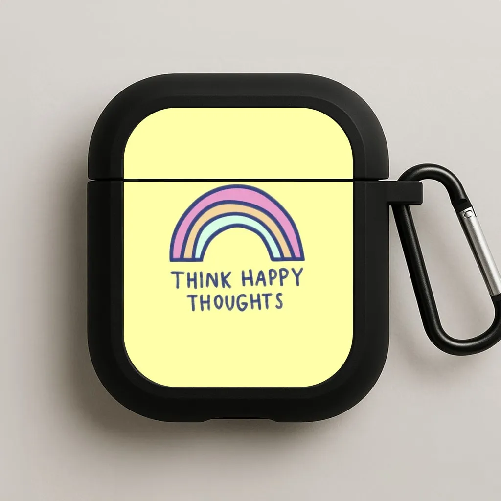 Think Happy Thoughts - Positivity AirPods Case minimalist office airpods cover travel essential airpods protector