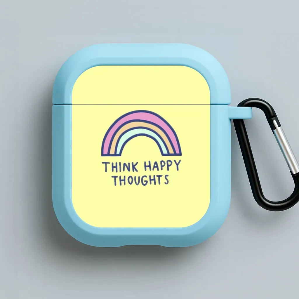 Think Happy Thoughts - Positivity AirPods Case durable silicone airpods cover