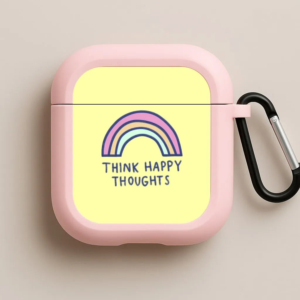 Think Happy Thoughts - Positivity AirPods Case soft matte rubber airpods case