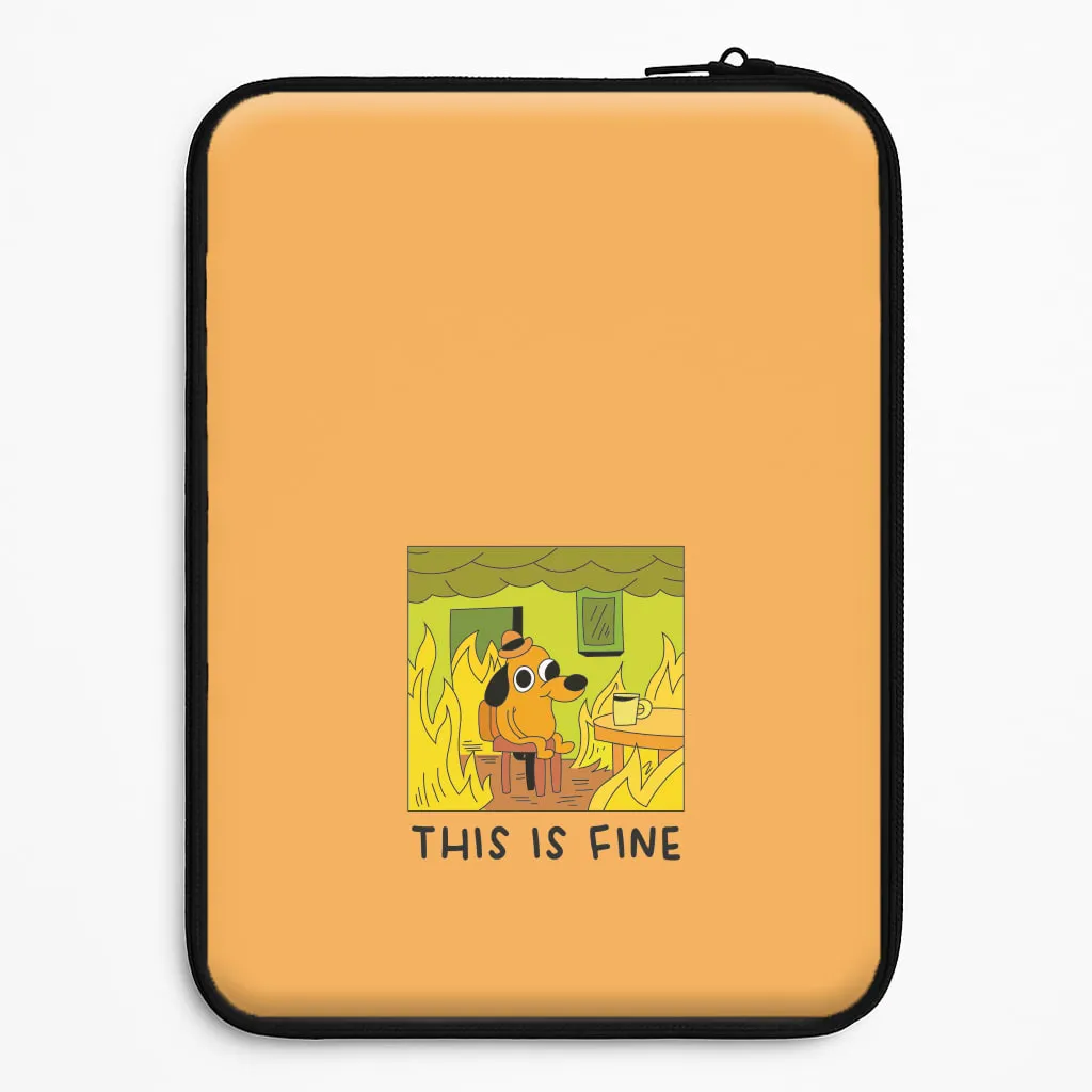 Flexible Surface Texture Portable Grip This Is Fine - Memes Laptop Sleeve