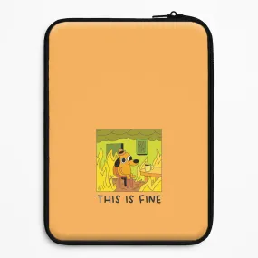 Flexible Surface Texture Portable Grip This Is Fine - Memes Laptop Sleeve