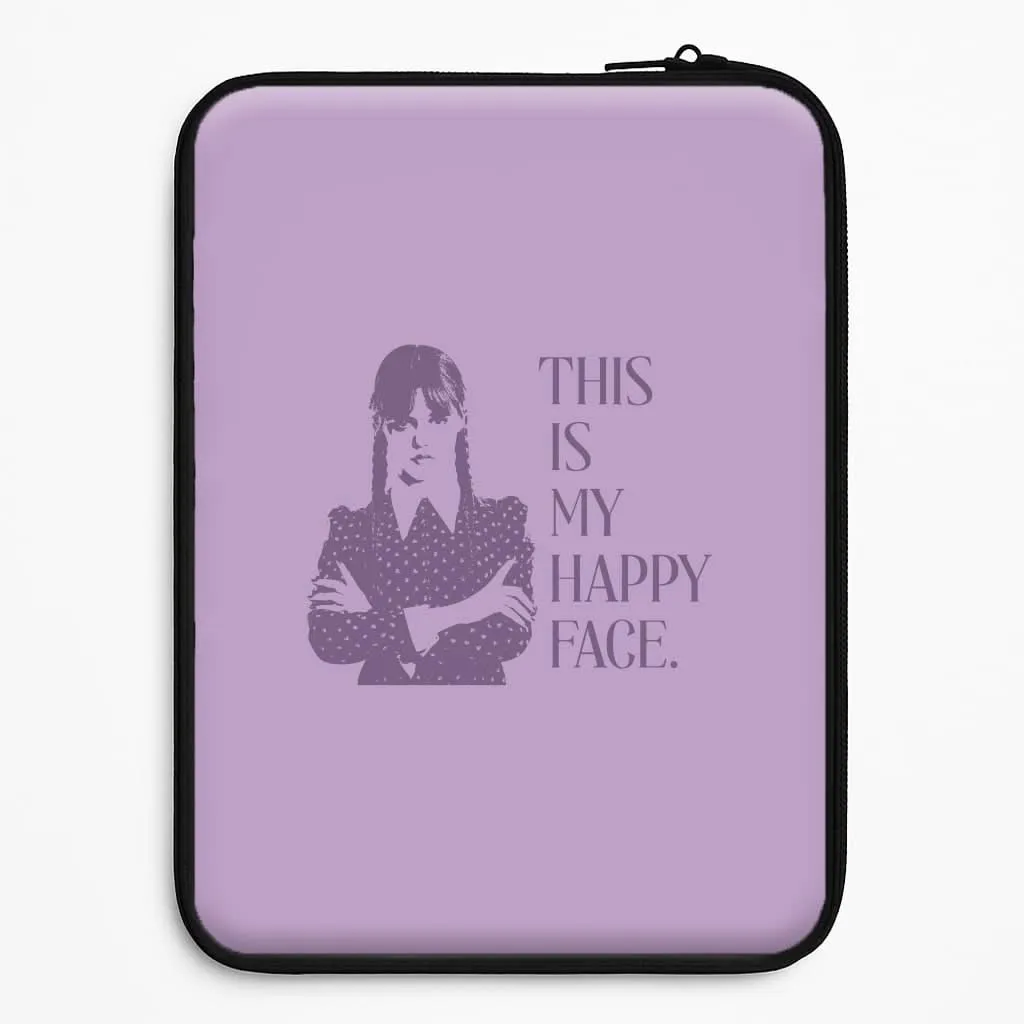 This Is My Happy Face Laptop Sleeve Rugged Surface Build