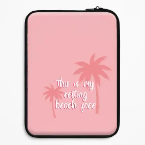 Gloss Finish Design Minimal Touch This Is My Resting Beach Face - Summer Quotes Laptop Sleeve