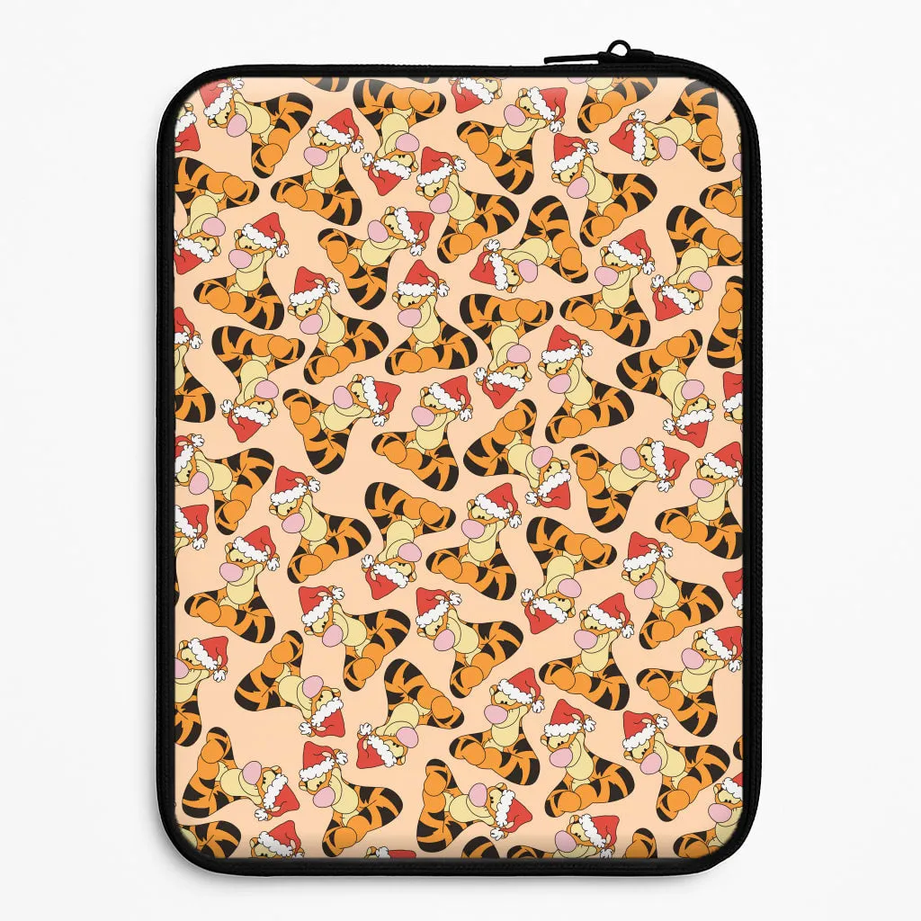 Travel Companion Raised Bezels Tiger Pattern Christmas Laptop Sleeve
