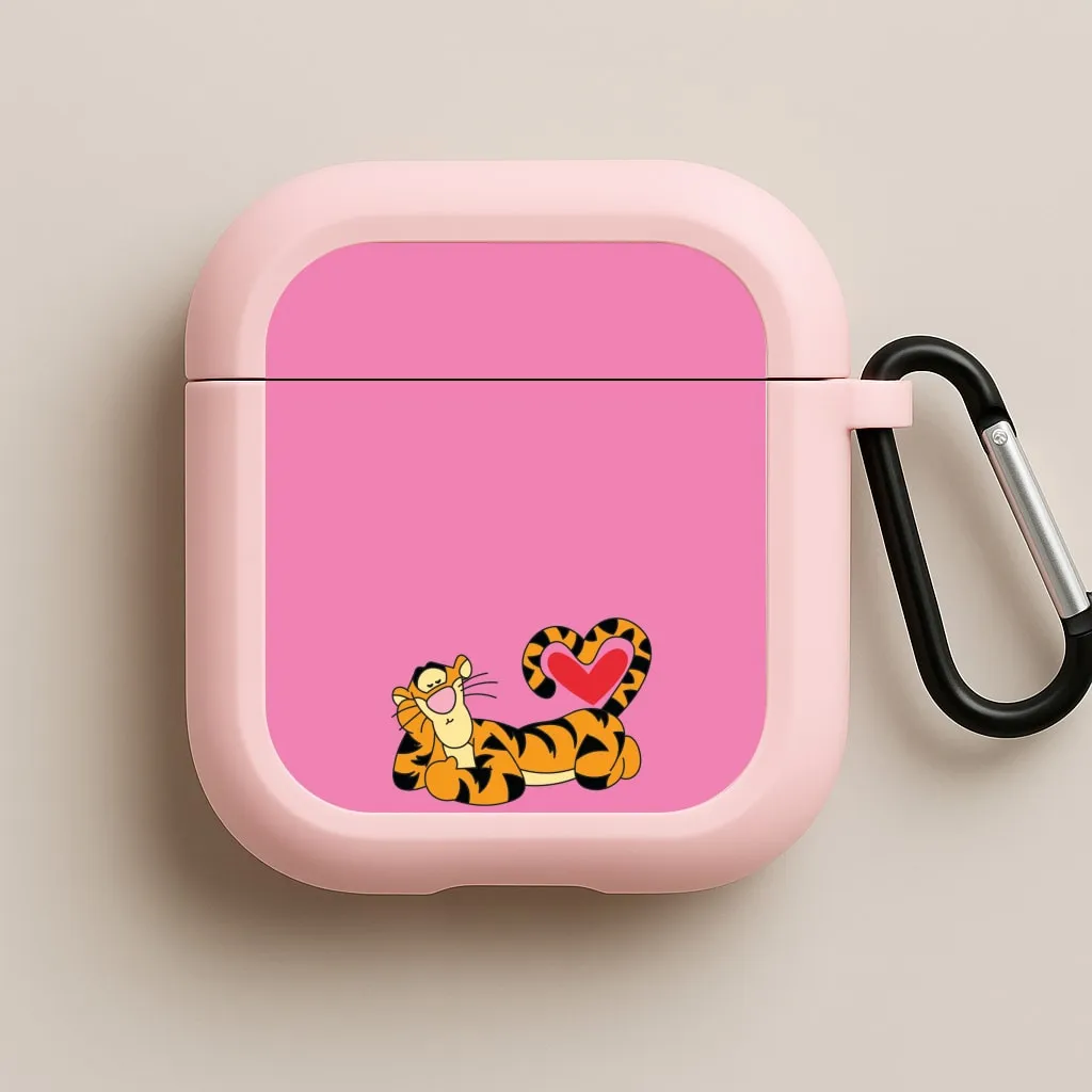 Portable Tech Organizer portable gradient soft pastel leather travel protector Tiger Valentine's AirPods Case