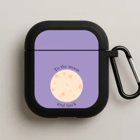 minimalistic pocket airpods case shock absorbing earbuds shell To The Moon And Back AirPods Case