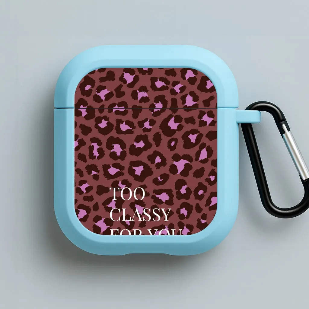 Too Classy Cheetah Print AirPods Case portable outdoor silicone cover